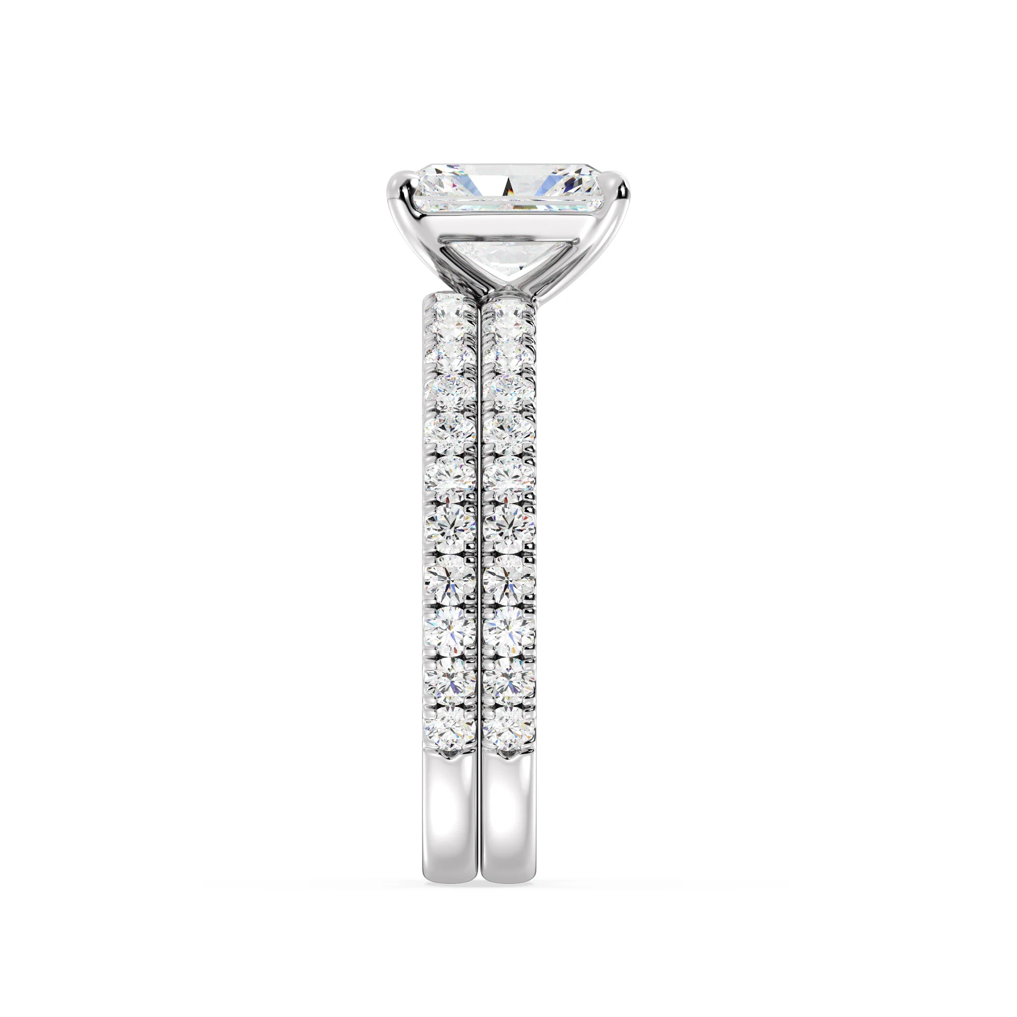 2 Carat Radiant Cut Lab Grown Diamond Engagement Ring with Wedding Band Set in 18K Gold - Image 14