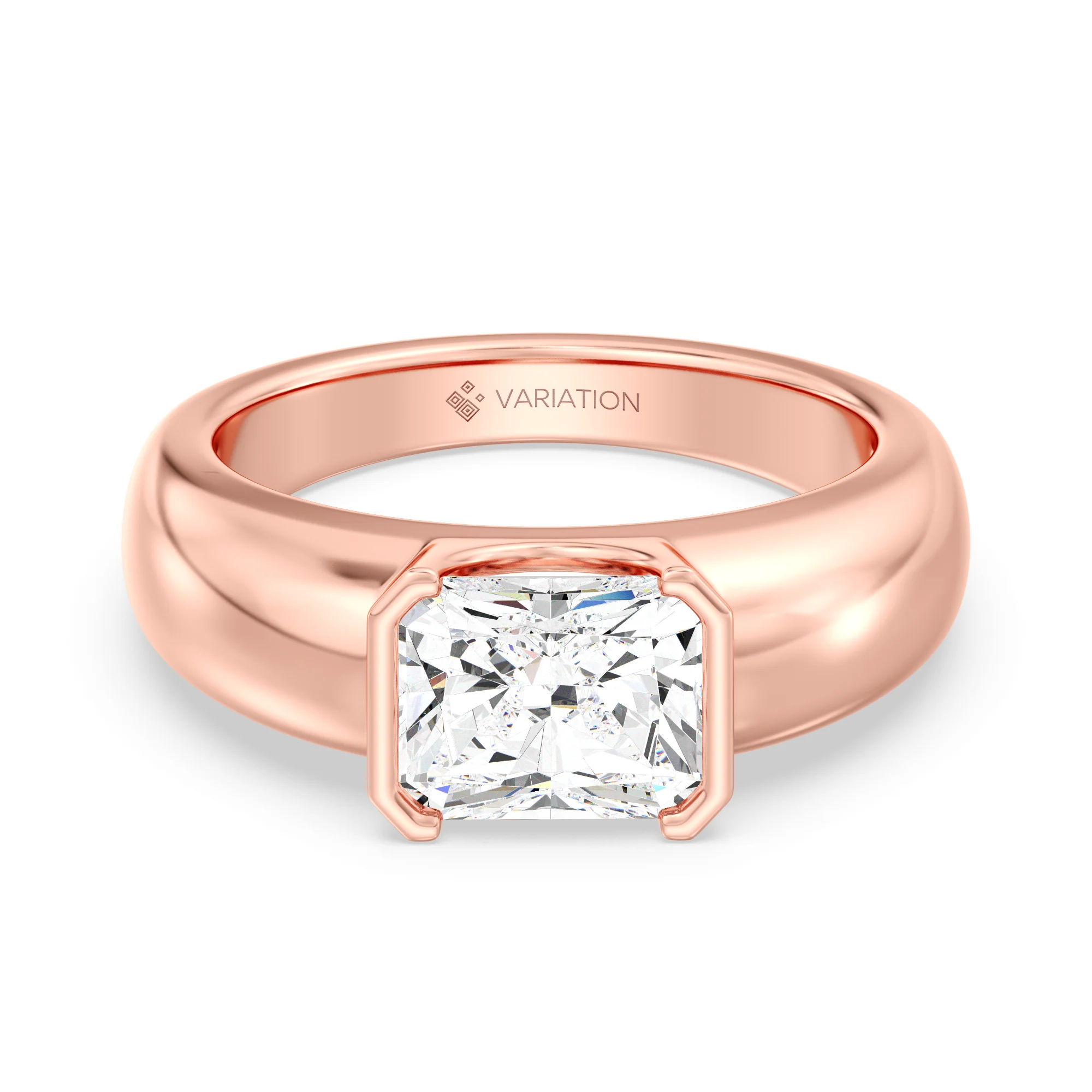 2 Carat Radiant Cut Lab Grown Diamond Solitaire Ring in 18K Gold - Image 6