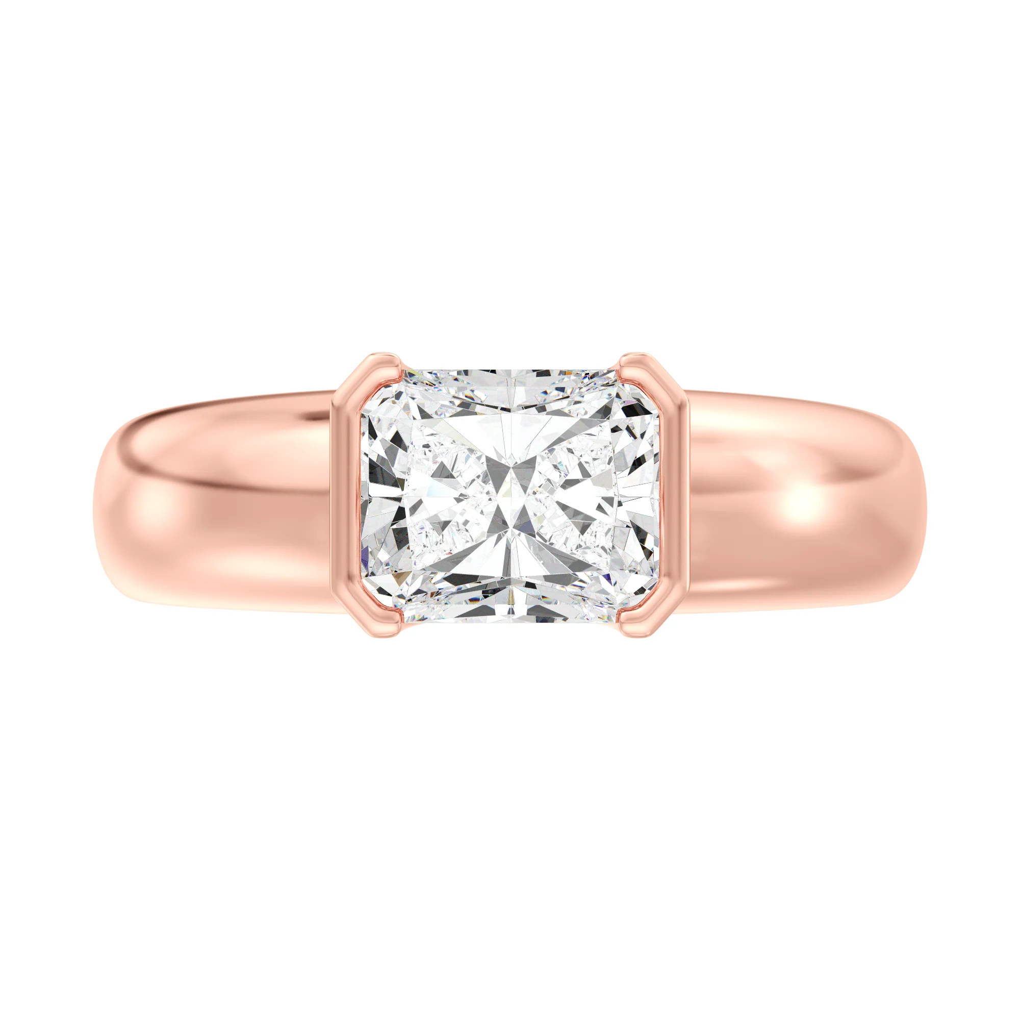 2 Carat Radiant Cut Lab Grown Diamond Solitaire Ring in 18K Gold - Image 8