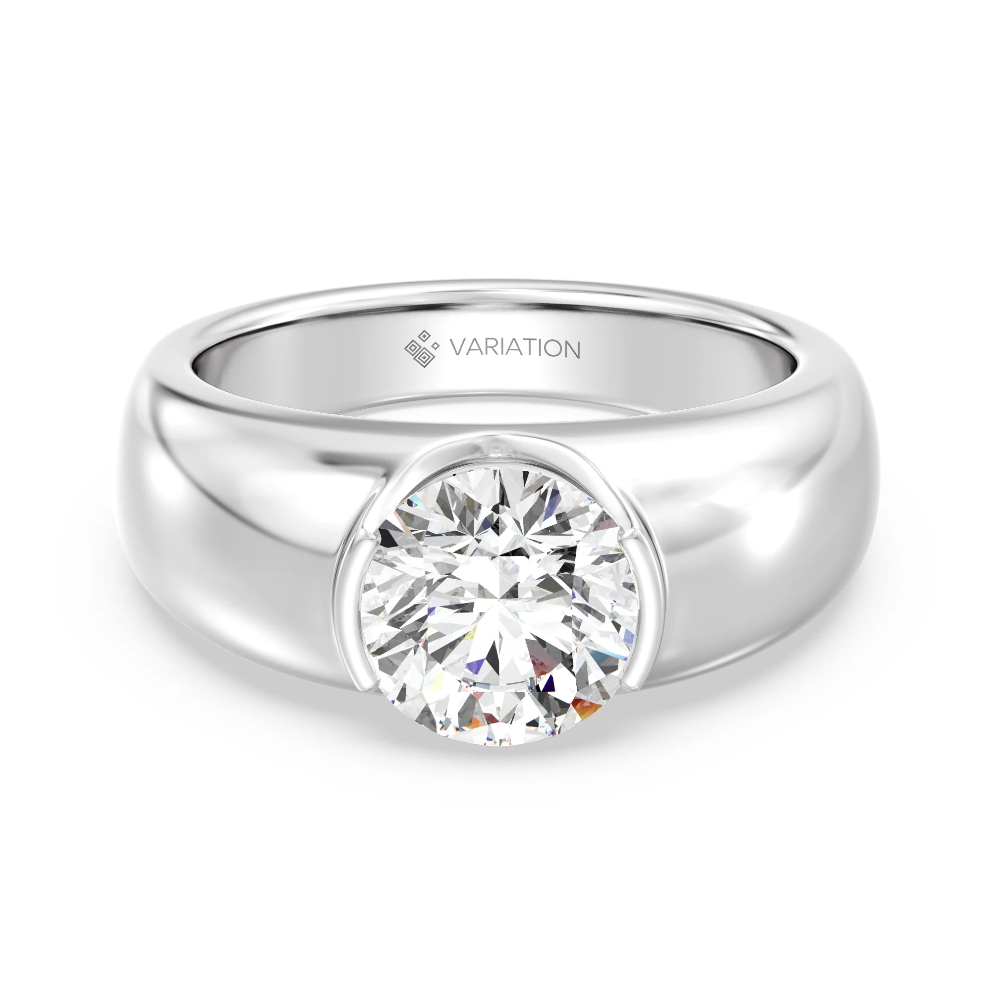 2 Carat Round Cut Lab Grown Diamond Bezel Set Solitaire Ring in 18K Gold - Image 11