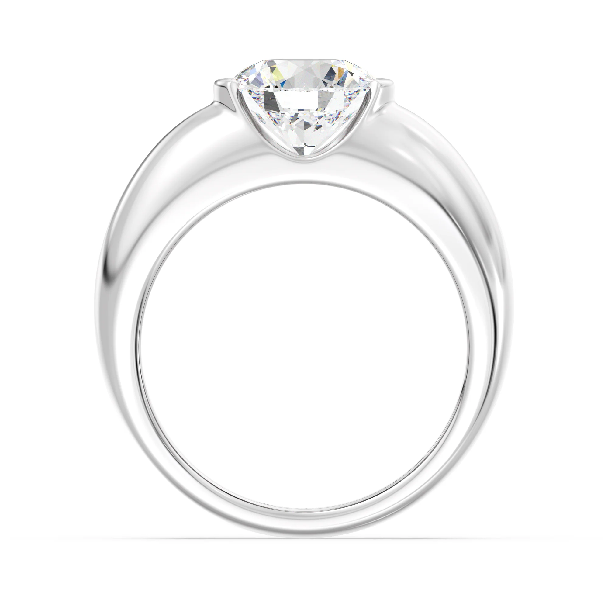 2 Carat Round Cut Lab Grown Diamond Bezel Set Solitaire Ring in 18K Gold - Image 14