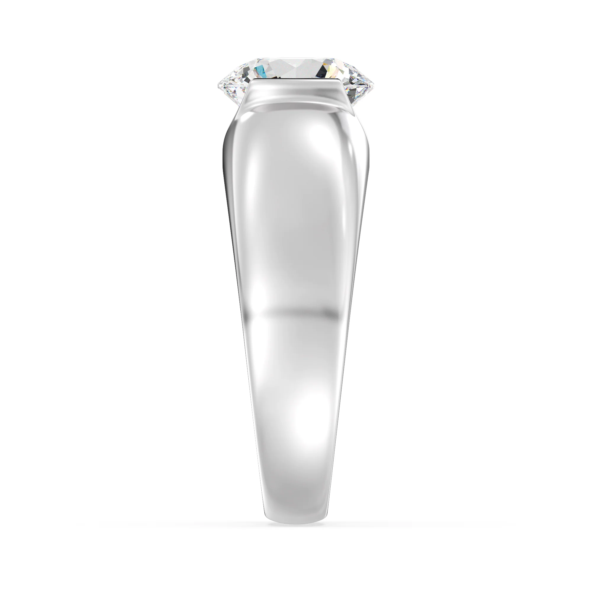 2 Carat Round Cut Lab Grown Diamond Bezel Set Solitaire Ring in 18K Gold - Image 15