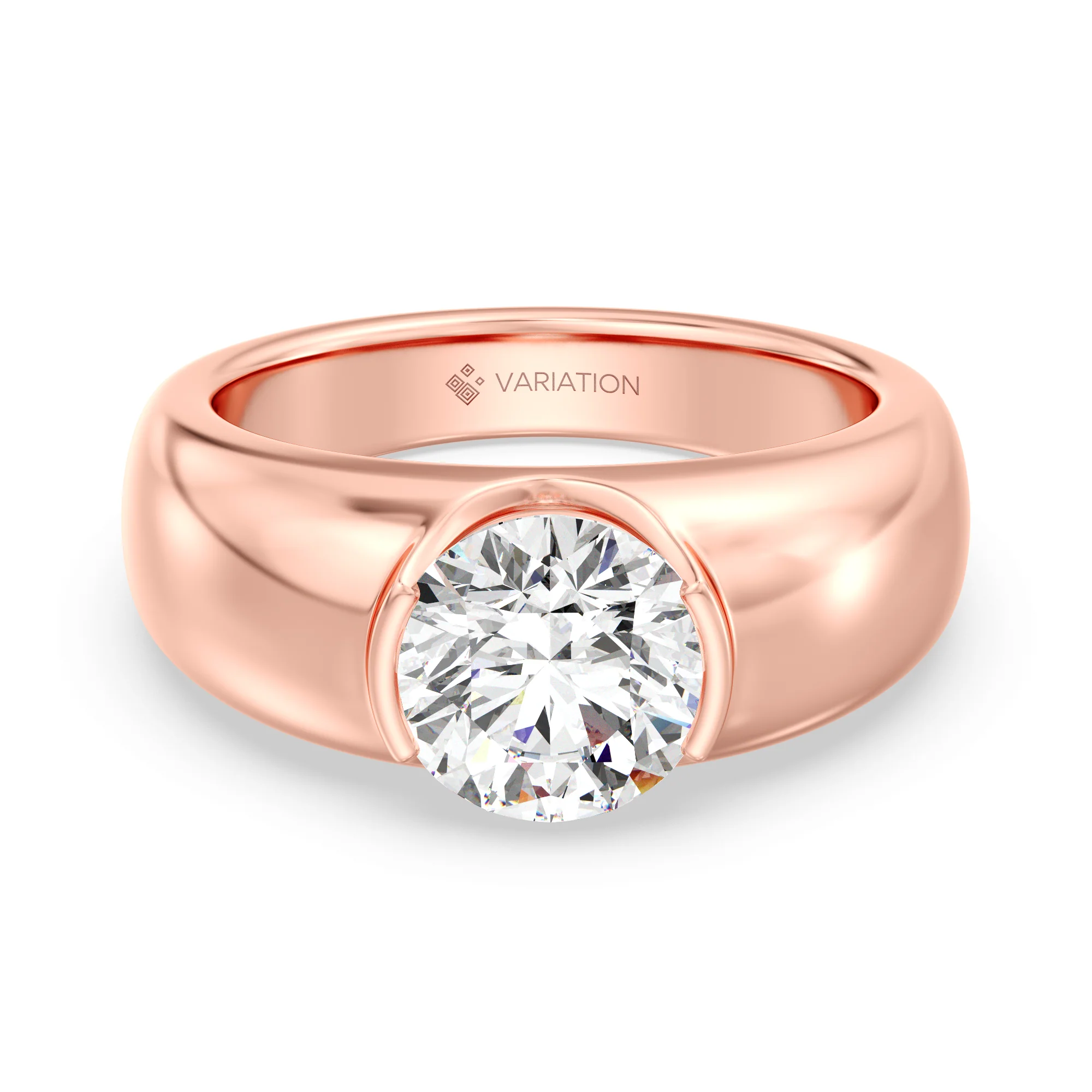 2 Carat Round Cut Lab Grown Diamond Bezel Set Solitaire Ring in 18K Gold - Image 6