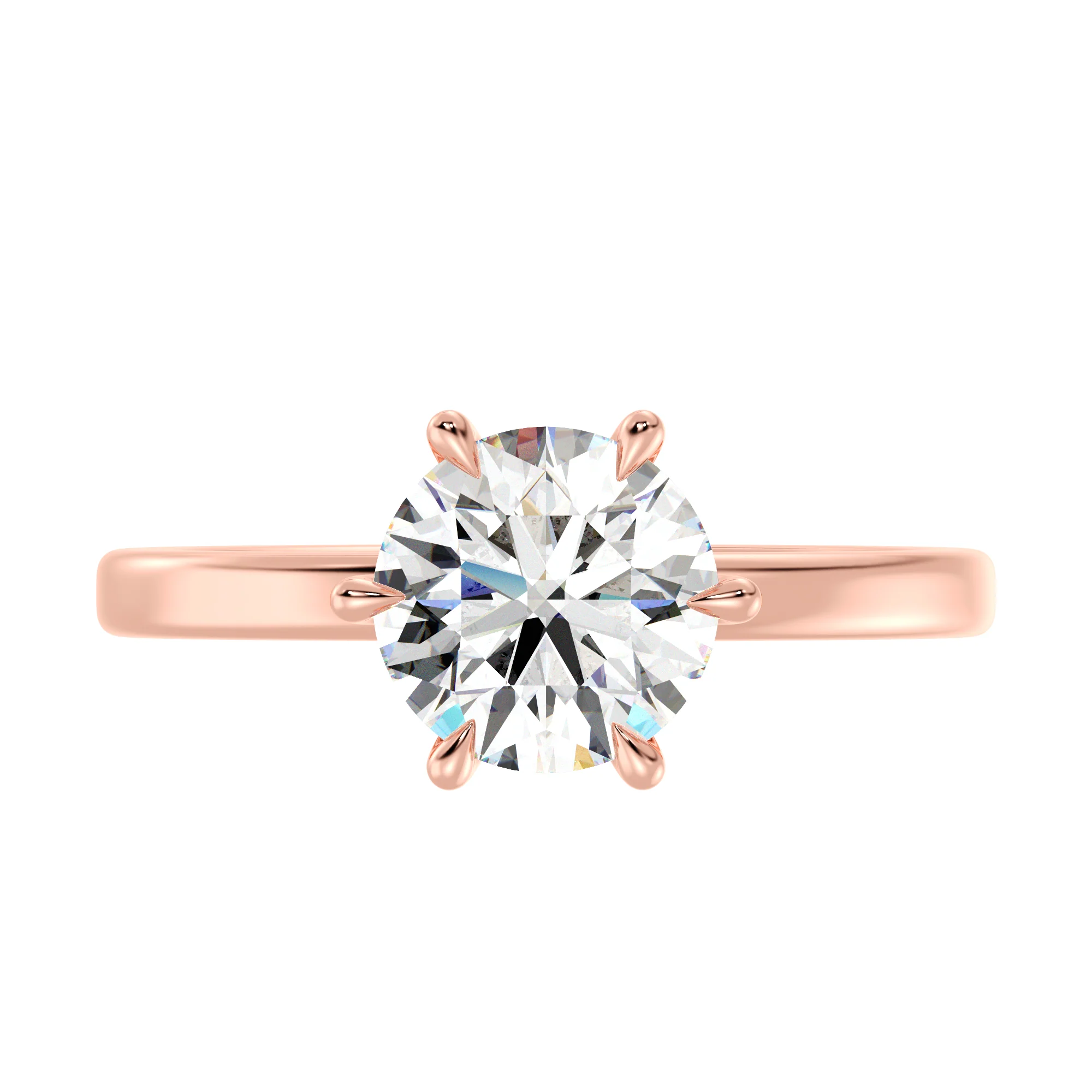 2 Carat Round Cut Lab Grown Diamond Classic Solitaire Ring in 18K Gold - Image 9