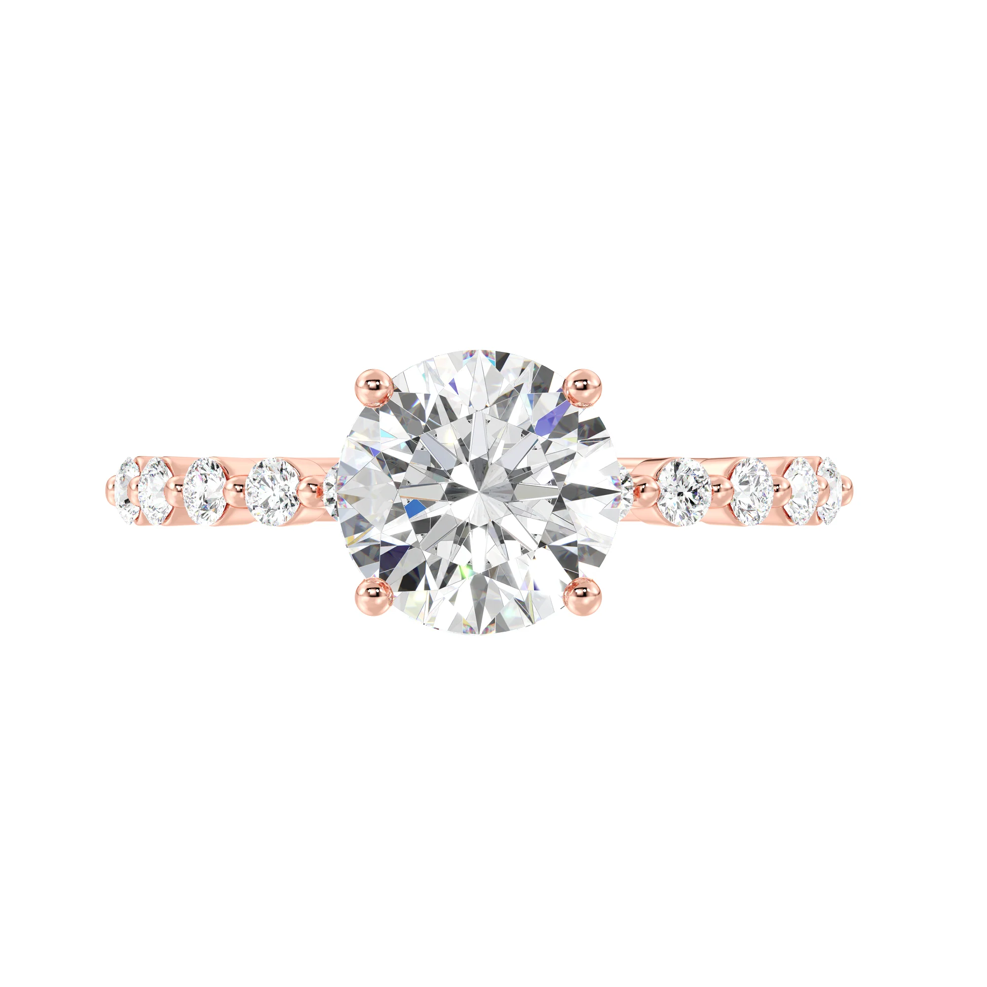 2 Carat Round Cut Lab Grown Diamond Engagement Ring with Hidden Halo in 18K Gold - Image 10