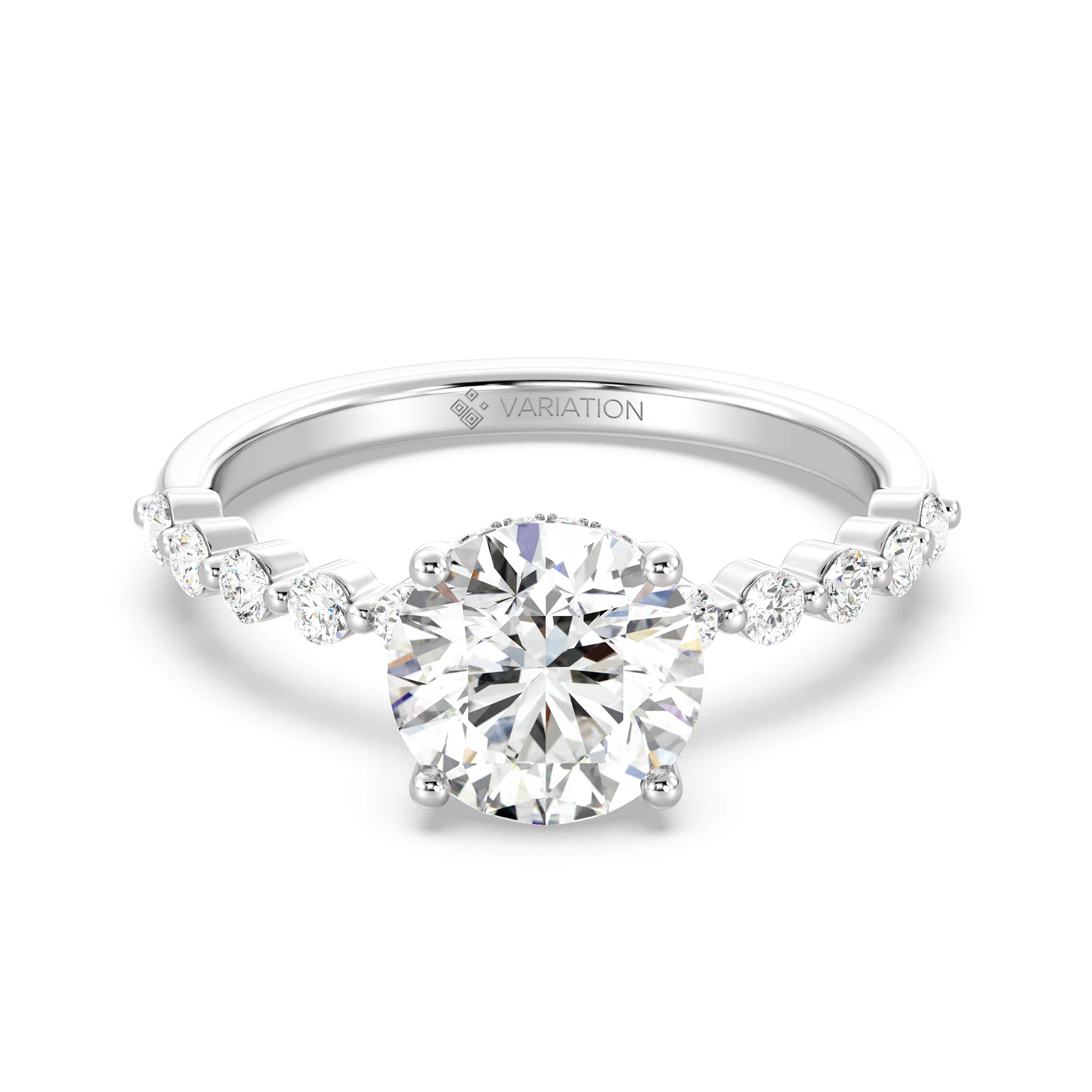 2 Carat Round Cut Lab Grown Diamond Engagement Ring with Hidden Halo in 18K Gold - Image 11