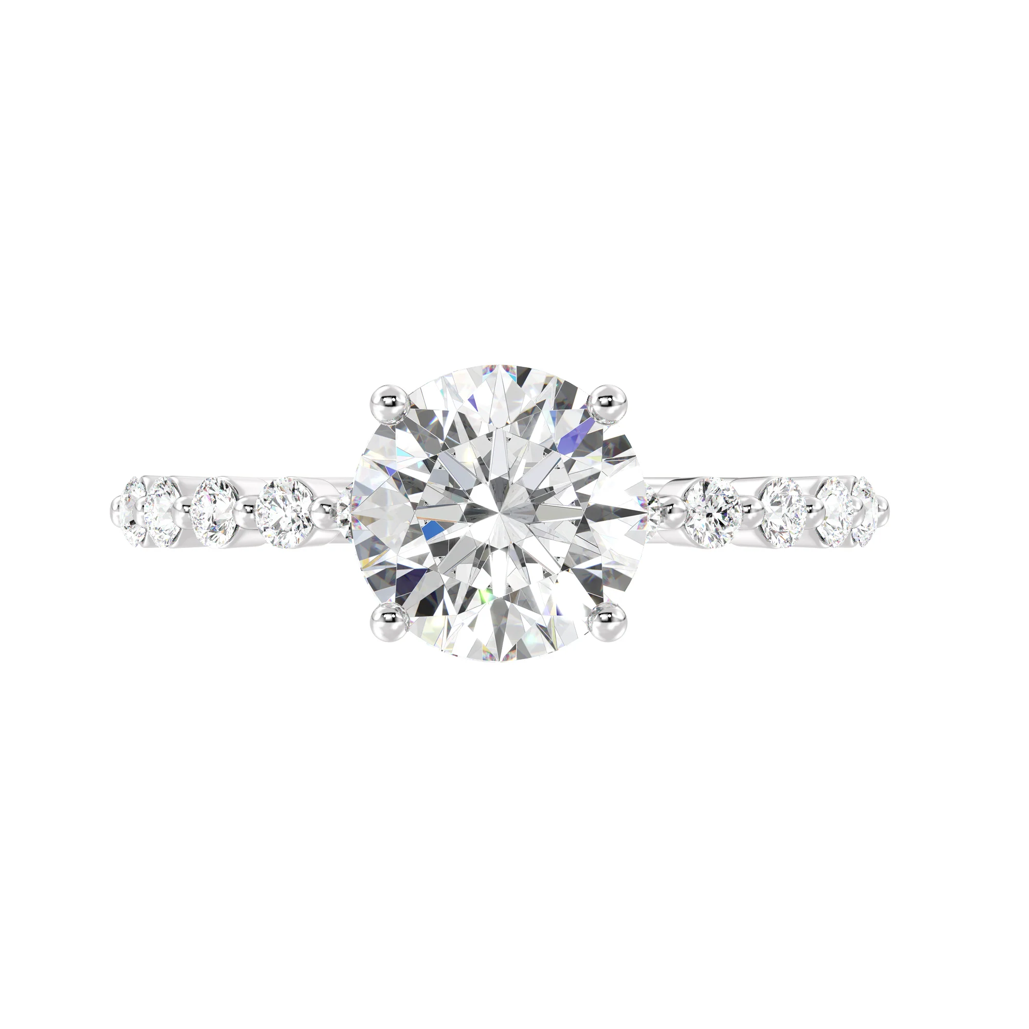 2 Carat Round Cut Lab Grown Diamond Engagement Ring with Hidden Halo in 18K Gold - Image 13