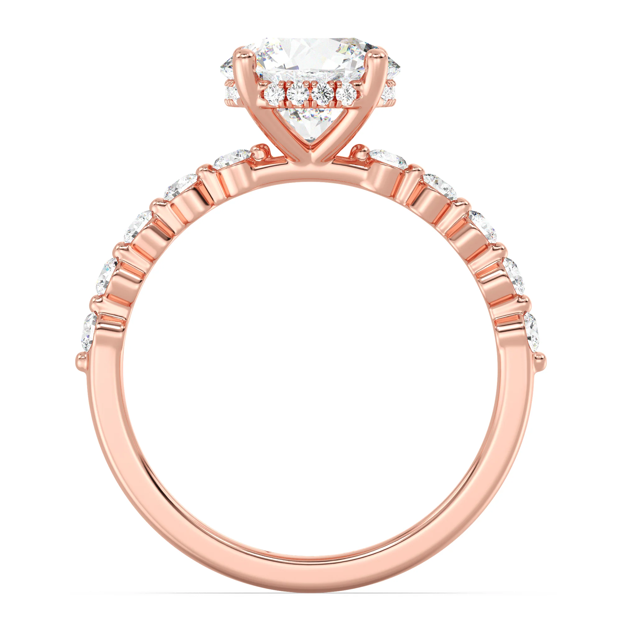 2 Carat Round Cut Lab Grown Diamond Engagement Ring with Hidden Halo in 18K Gold - Image 8