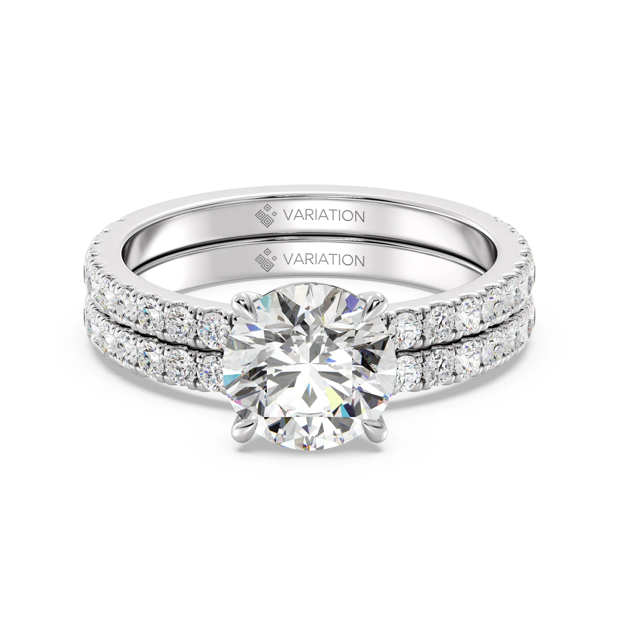 2 Carat Round Cut Lab Grown Diamond Engagement Ring with Wedding Band Set in 18K Gold - Image 11