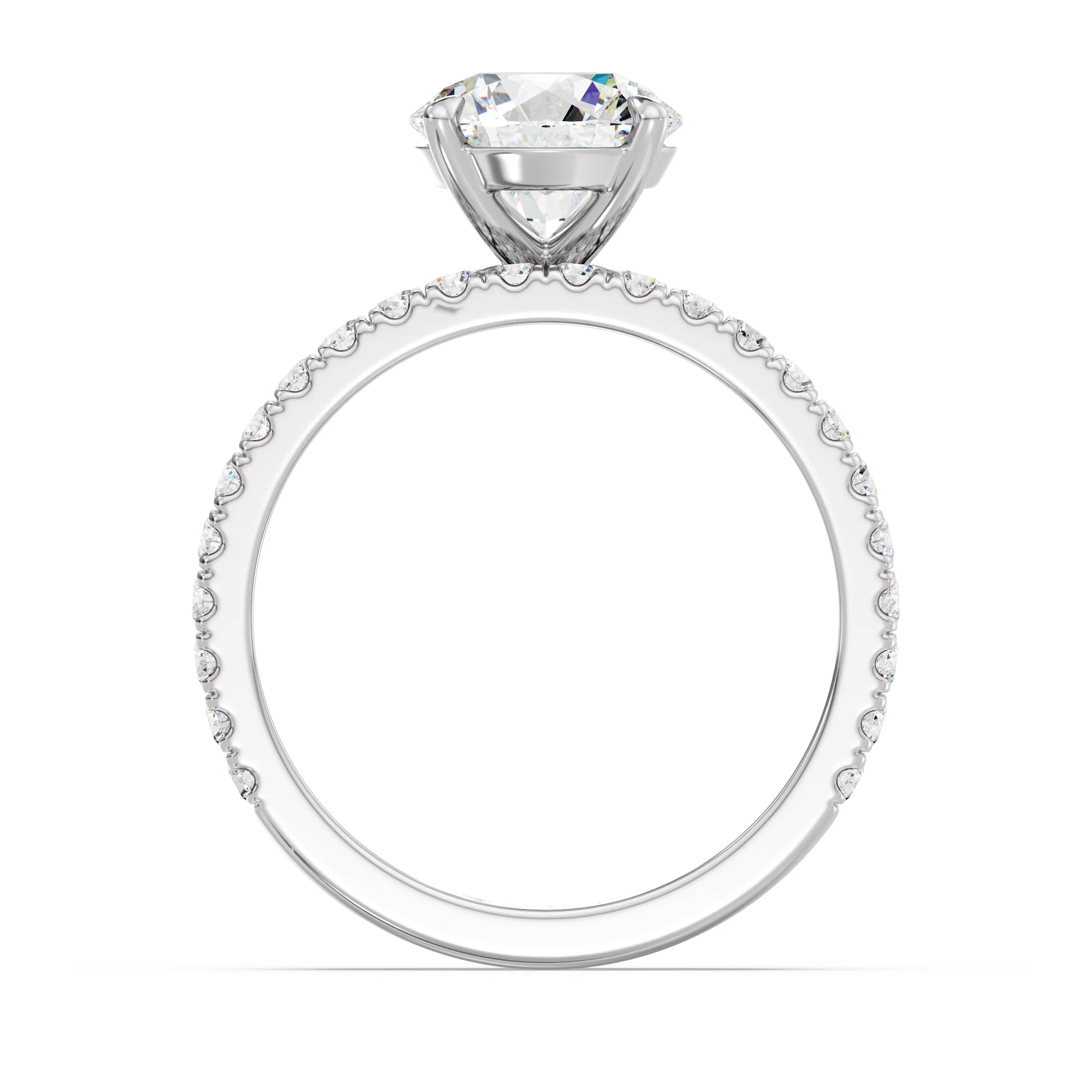 2 Carat Round Cut Lab Grown Diamond Engagement Ring with Wedding Band Set in 18K Gold - Image 13