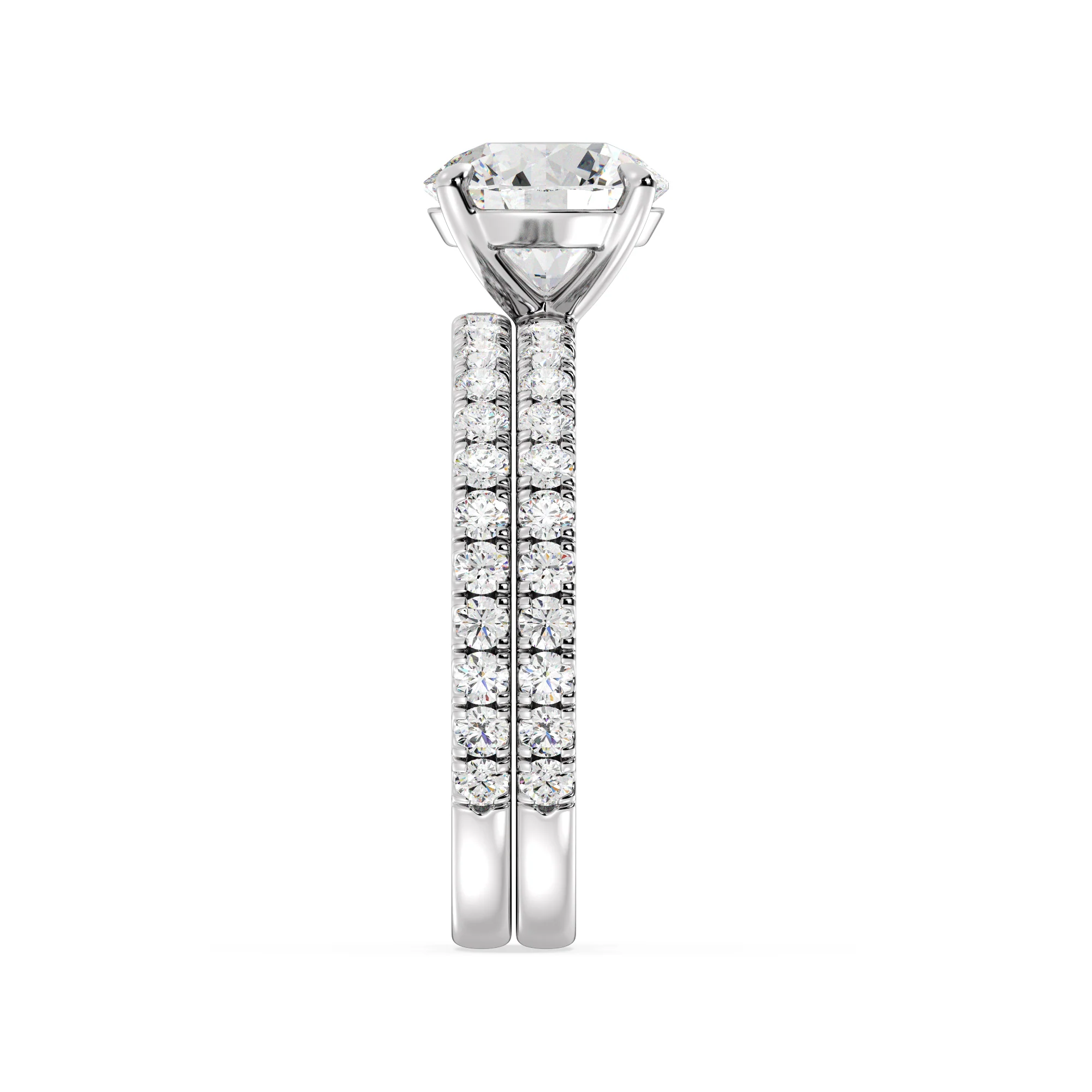 2 Carat Round Cut Lab Grown Diamond Engagement Ring with Wedding Band Set in 18K Gold - Image 14