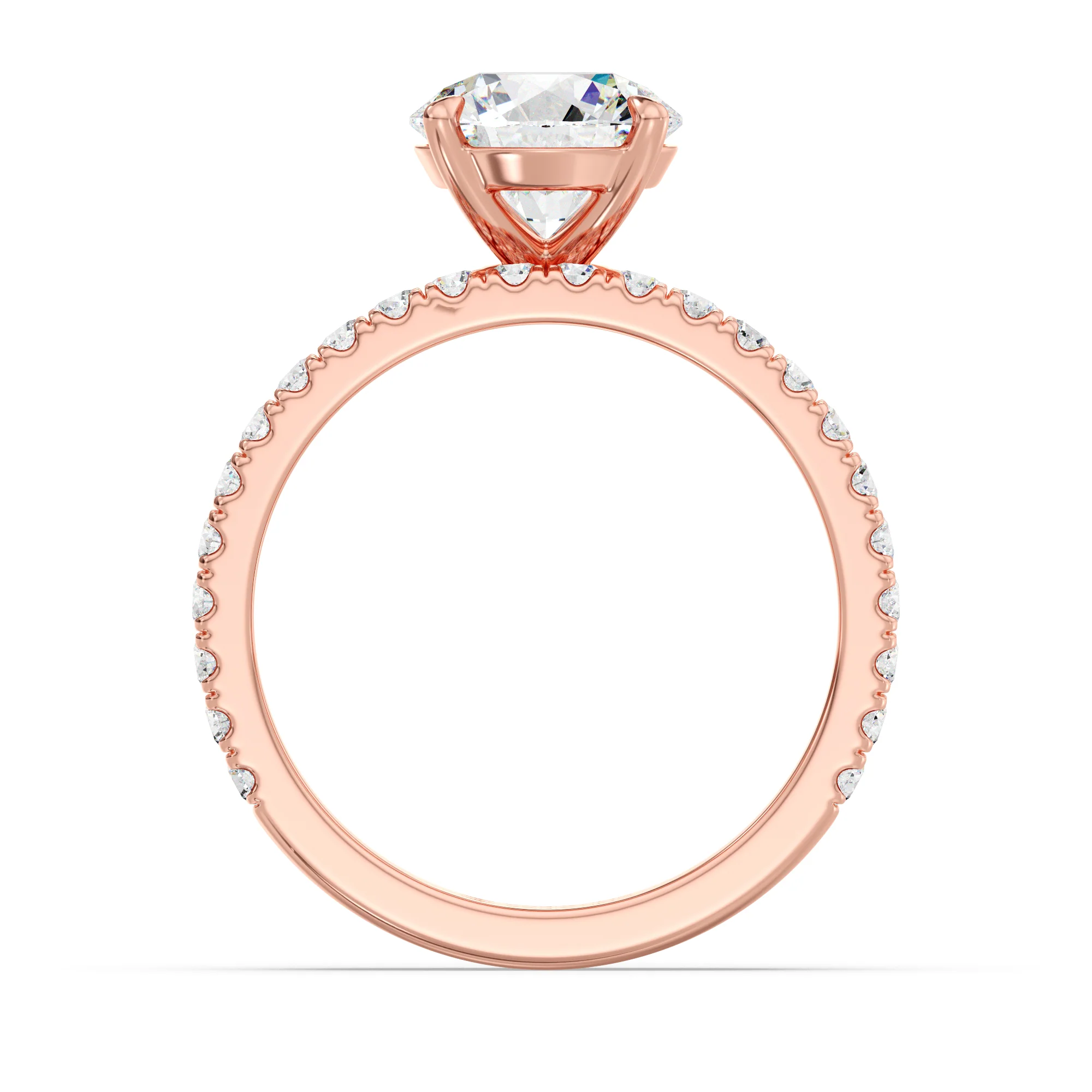 2 Carat Round Cut Lab Grown Diamond Engagement Ring with Wedding Band Set in 18K Gold - Image 8