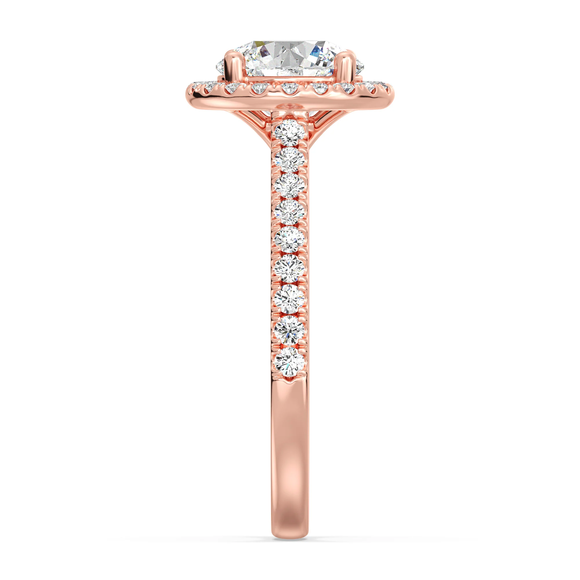 2 Carat Round Cut Lab Grown Diamond Halo Engagement Ring in 18K Gold - Image 10
