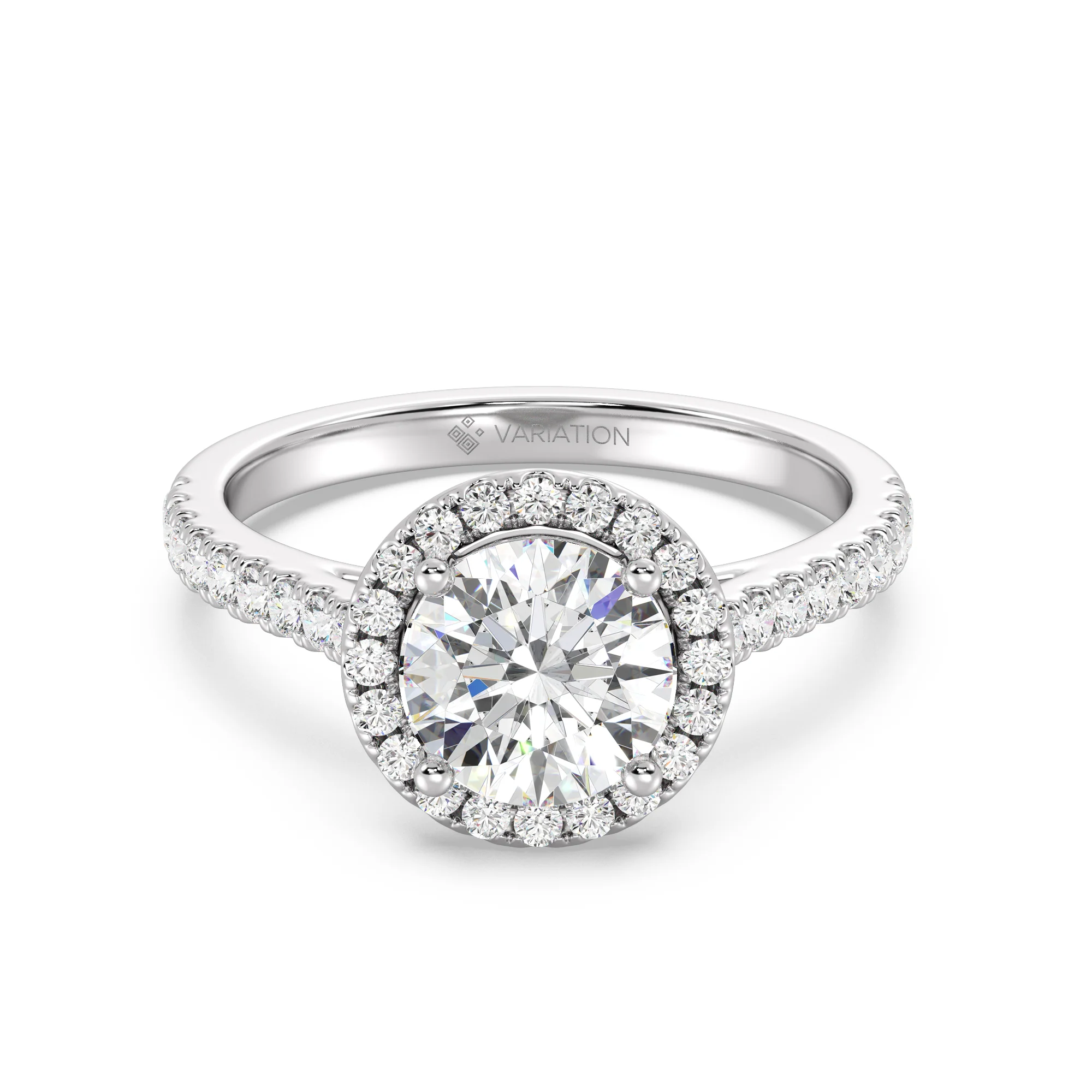 2 Carat Round Cut Lab Grown Diamond Halo Engagement Ring in 18K Gold - Image 11