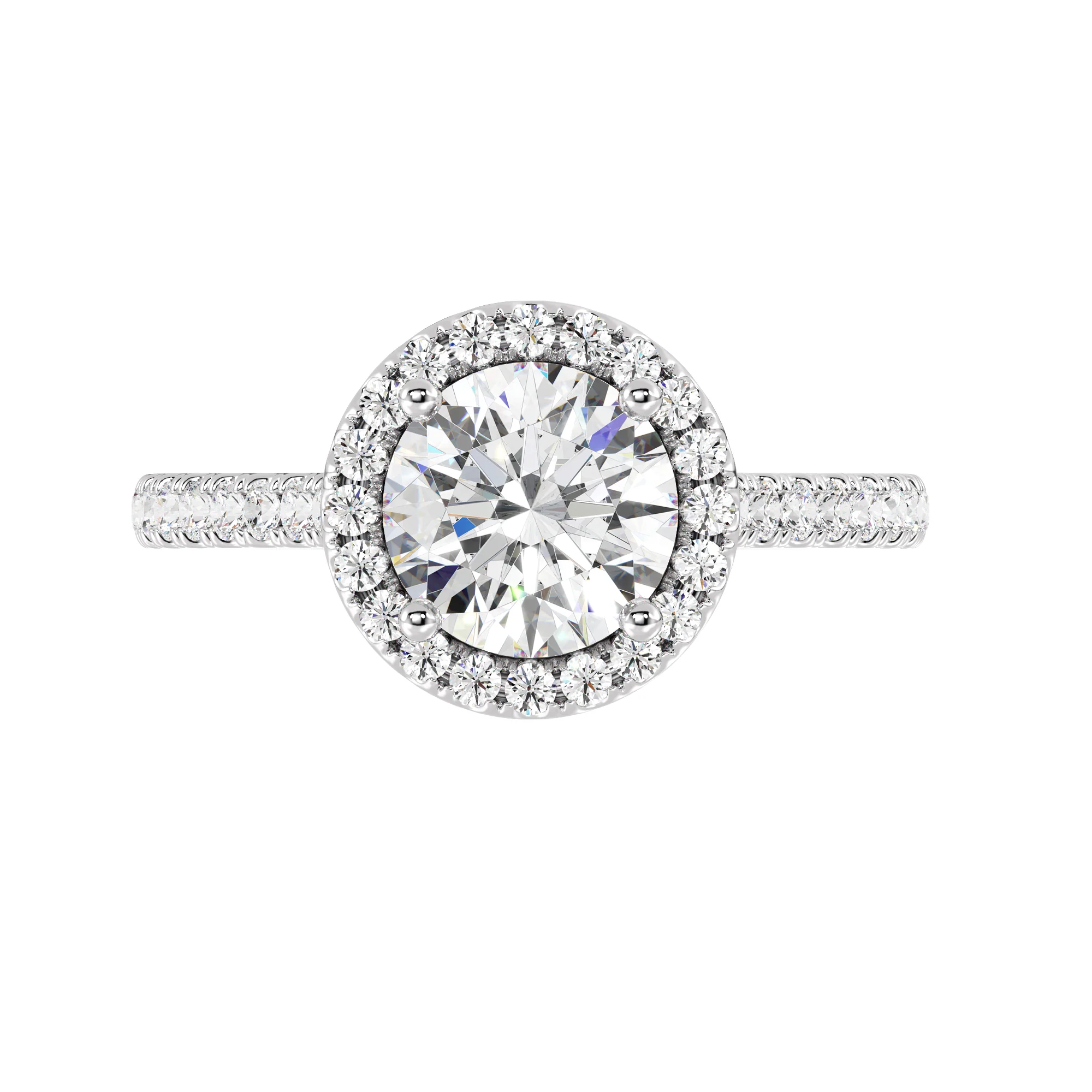 2 Carat Round Cut Lab Grown Diamond Halo Engagement Ring in 18K Gold - Image 13
