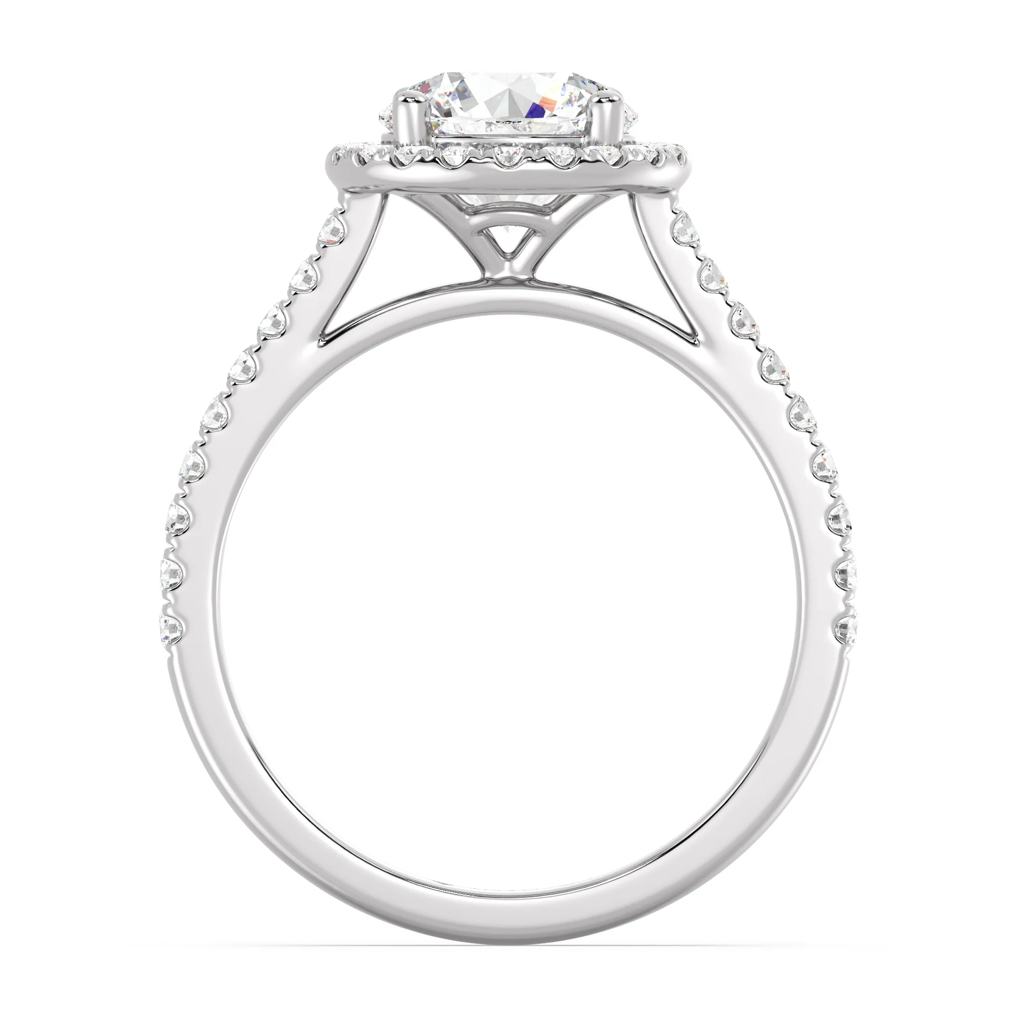2 Carat Round Cut Lab Grown Diamond Halo Engagement Ring in 18K Gold - Image 14