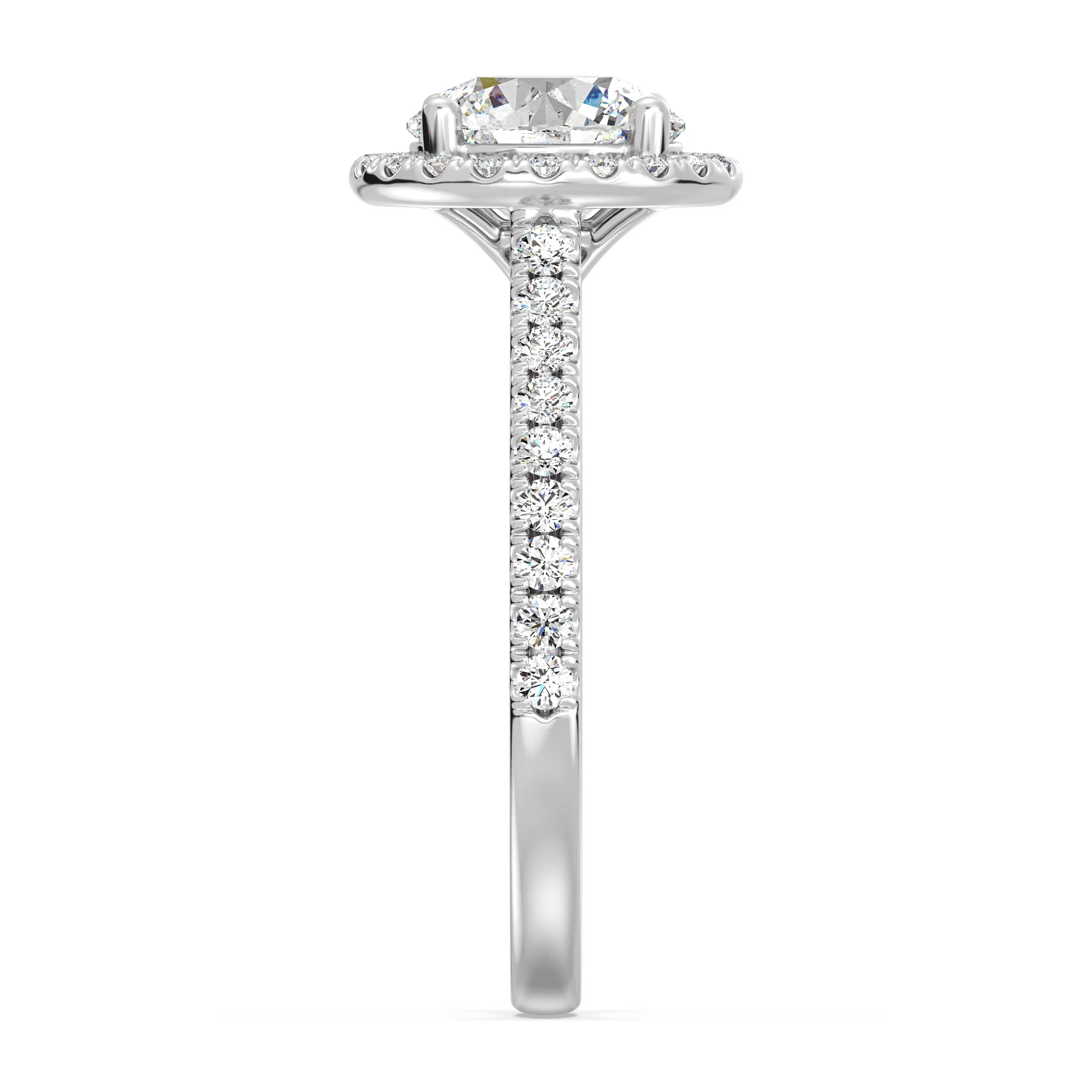 2 Carat Round Cut Lab Grown Diamond Halo Engagement Ring in 18K Gold - Image 15