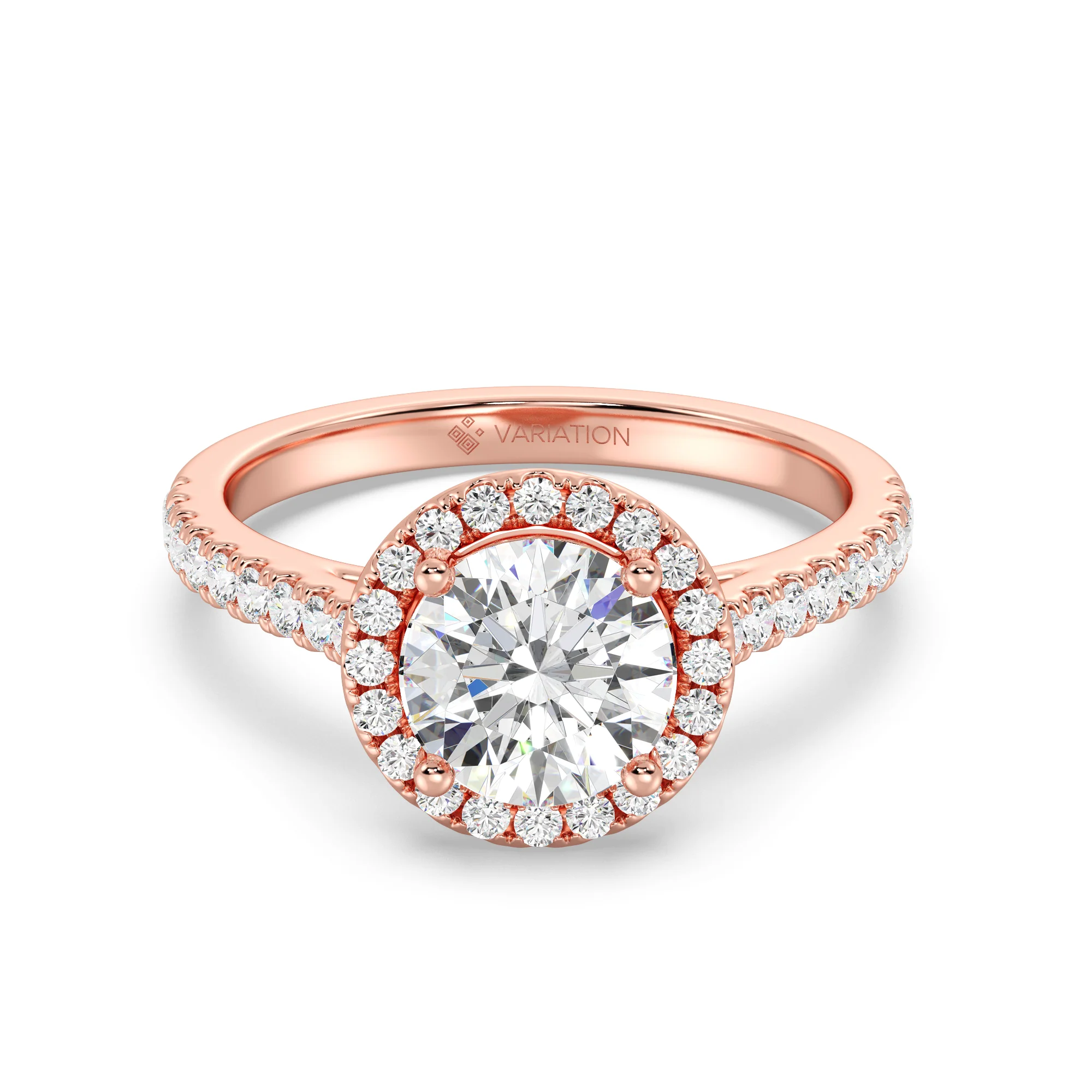 2 Carat Round Cut Lab Grown Diamond Halo Engagement Ring in 18K Gold - Image 6