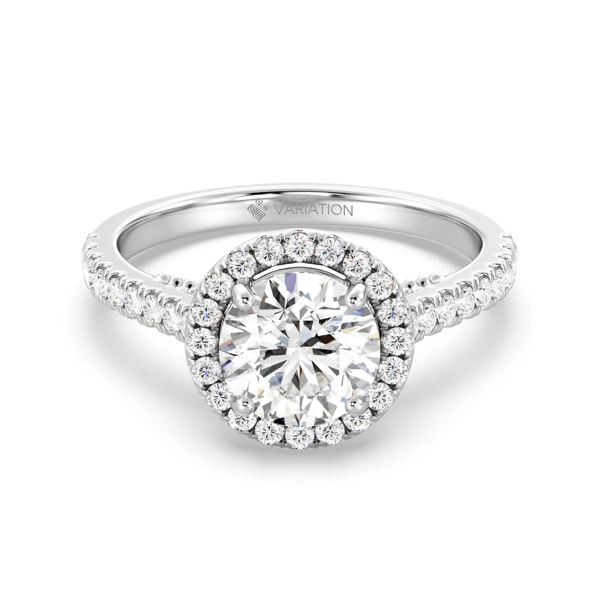 2 Carat Round Cut Lab Grown Diamond Halo Engagement Ring in 18K Gold - Image 10