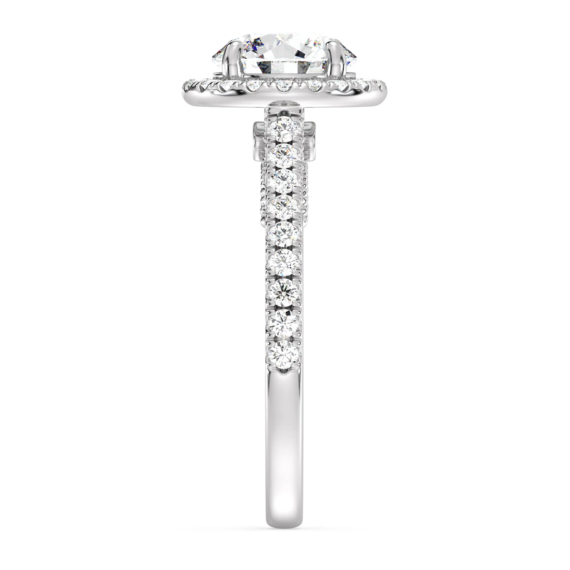 2 Carat Round Cut Lab Grown Diamond Halo Engagement Ring in 18K Gold - Image 13