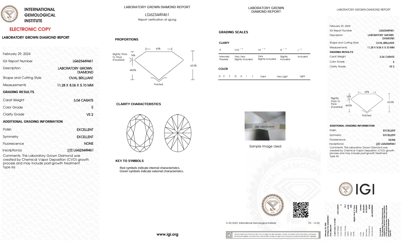 3.04 Carat Oval Lab Grown Diamond, VS2/E - Image 2