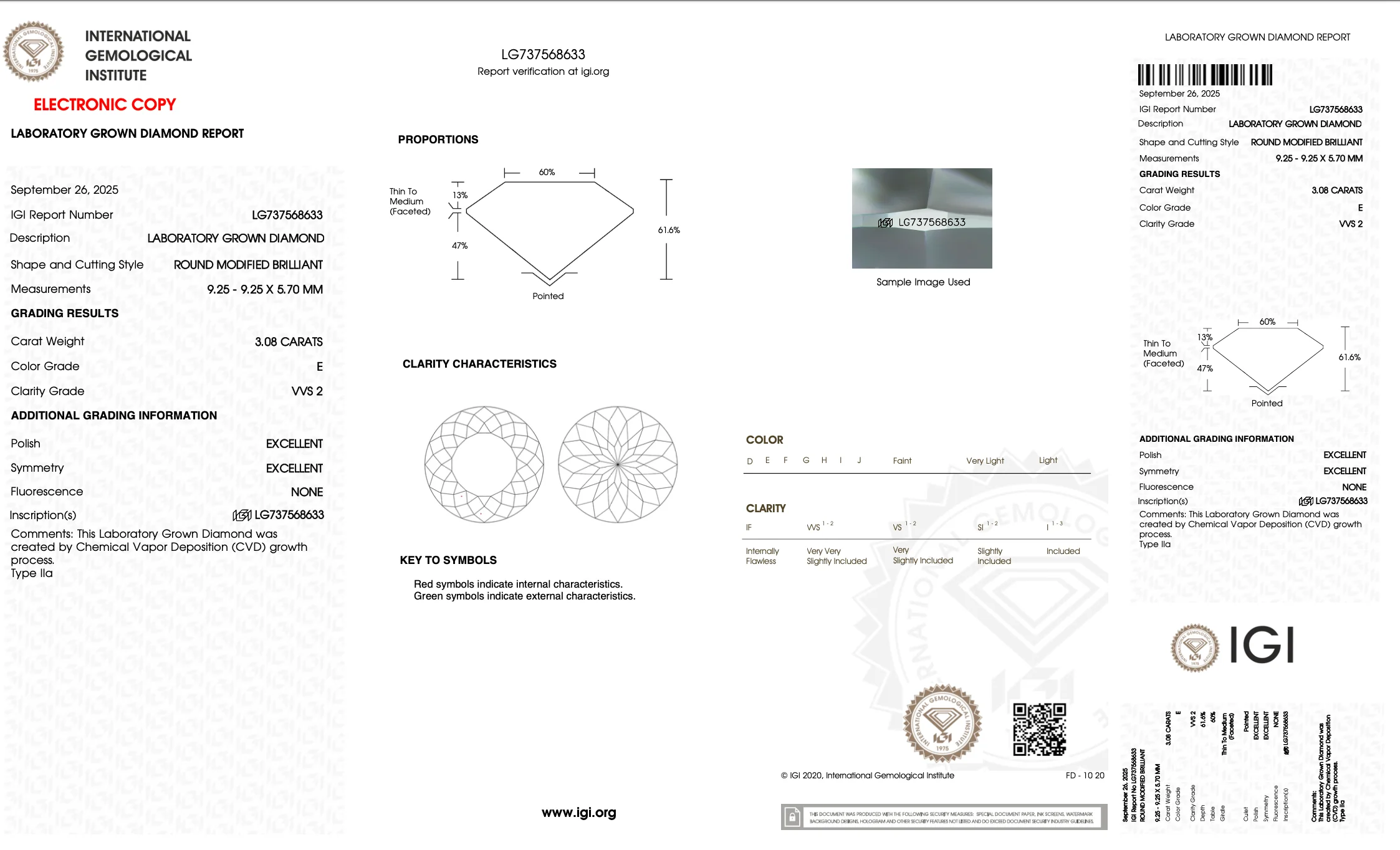 3.08 Carat Portuguese Cut Lab Grown Diamond, VVS2/E - Image 2