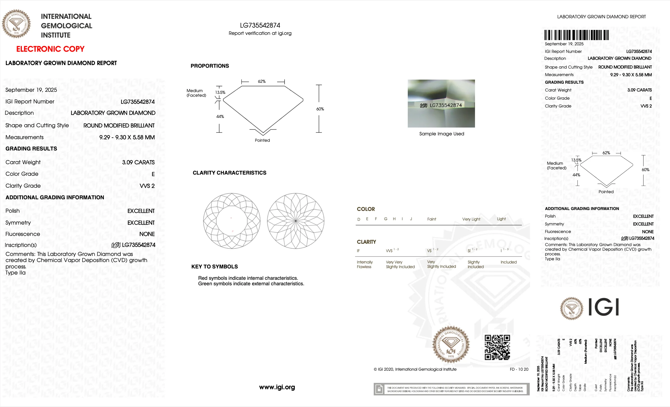 3.09 Carat Portuguese Cut Lab Grown Diamond, VVS2/E - Image 2