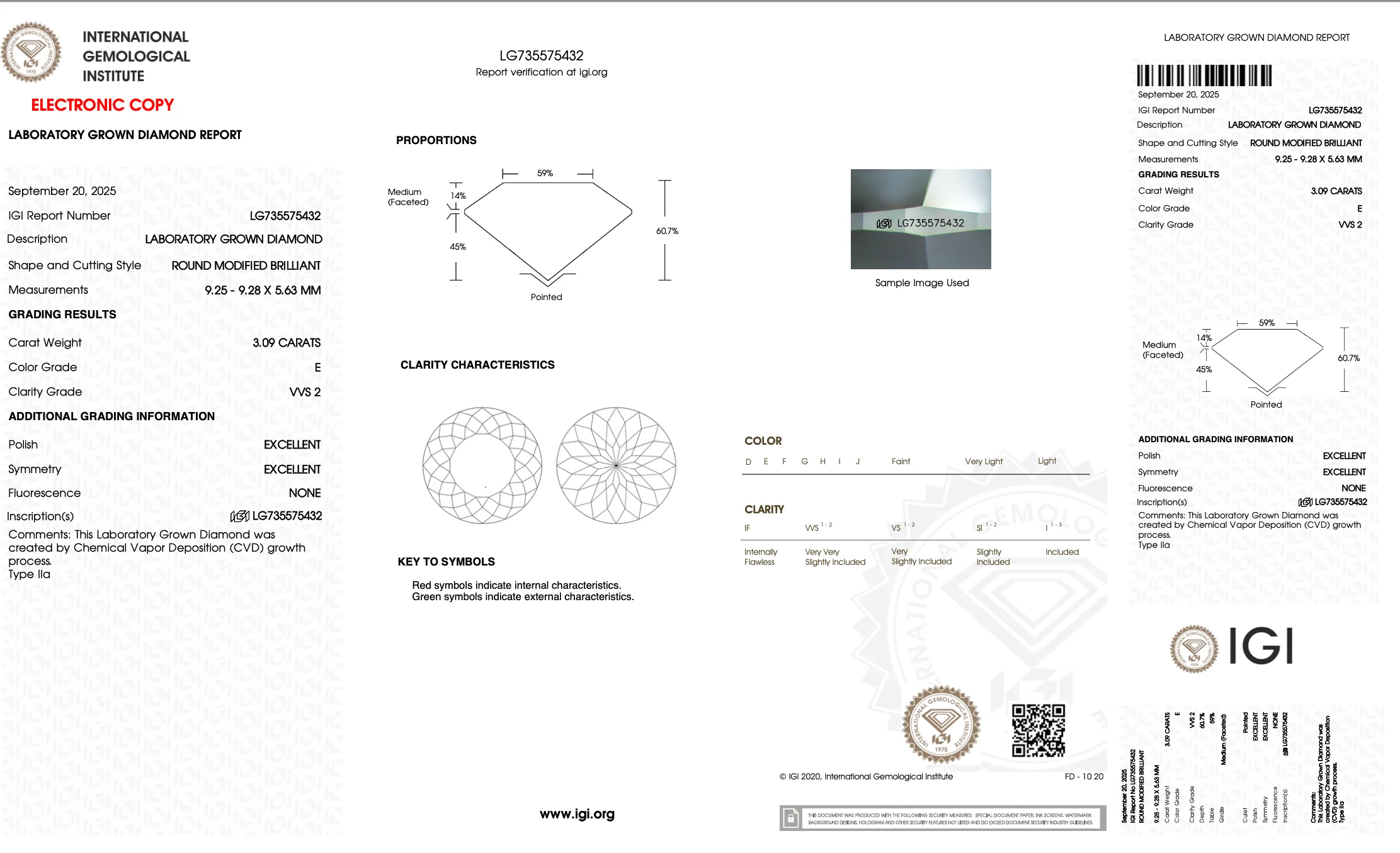 3.09 Carat Portuguese Cut Lab Grown Diamond, VVS2/E - Image 2