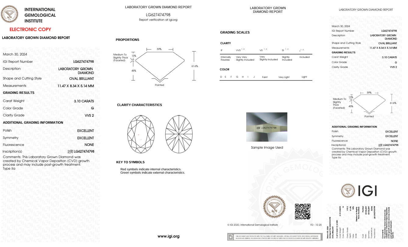 3.1 Carat Oval Lab Grown Diamond, VVS2/G - Image 2