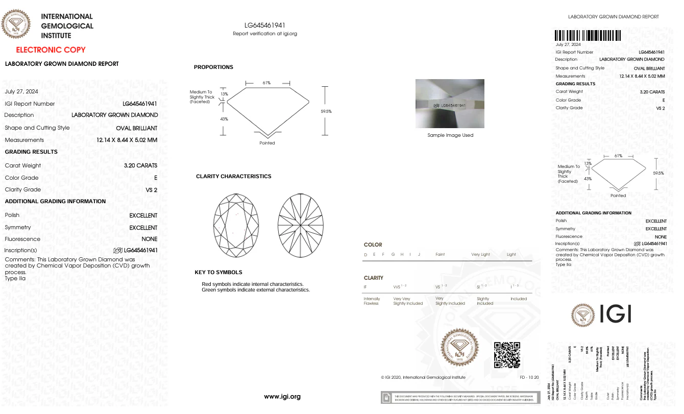 3.2 Carat Oval Lab Grown Diamond, VS2/E - Image 2