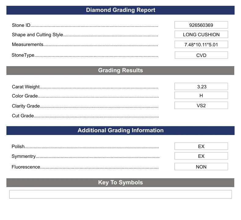 3.23 Carat Long Cushion Lab Grown Diamond, VS2/H - Image 2