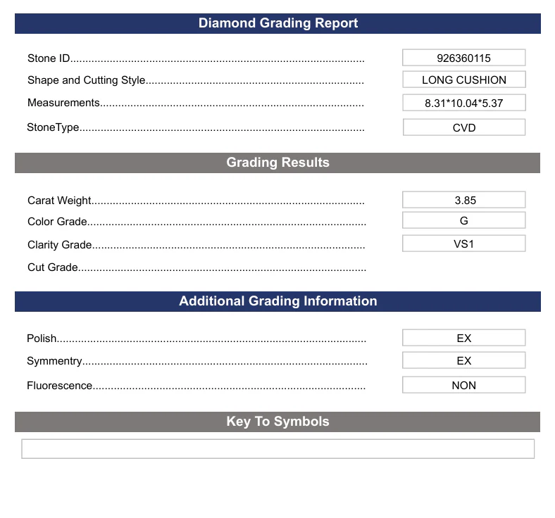 3.85 Carat Long Cushion Lab Grown Diamond, VS1/G - Image 2
