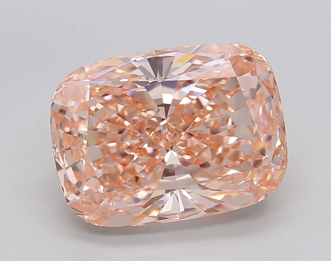 5.24 Carat Long Cushion Lab Grown Diamond, VS1/FANCY VIVID BLUE