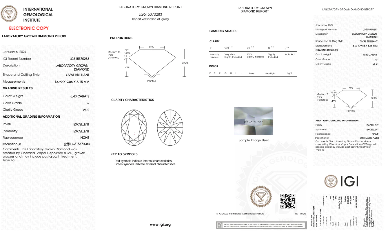 5.4 Carat Oval Lab Grown Diamond, VS2/G - Image 2