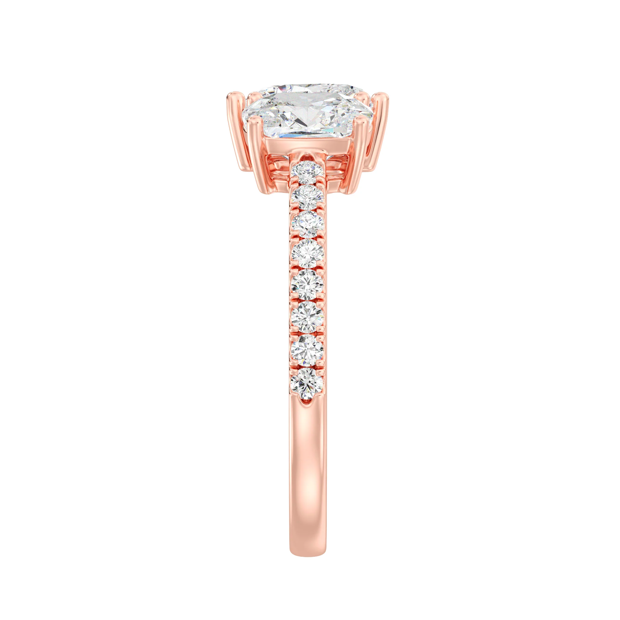 Heart and Cushion Cut Lab Grown Diamond Toi et Moi Ring in 18K Gold - Image 10