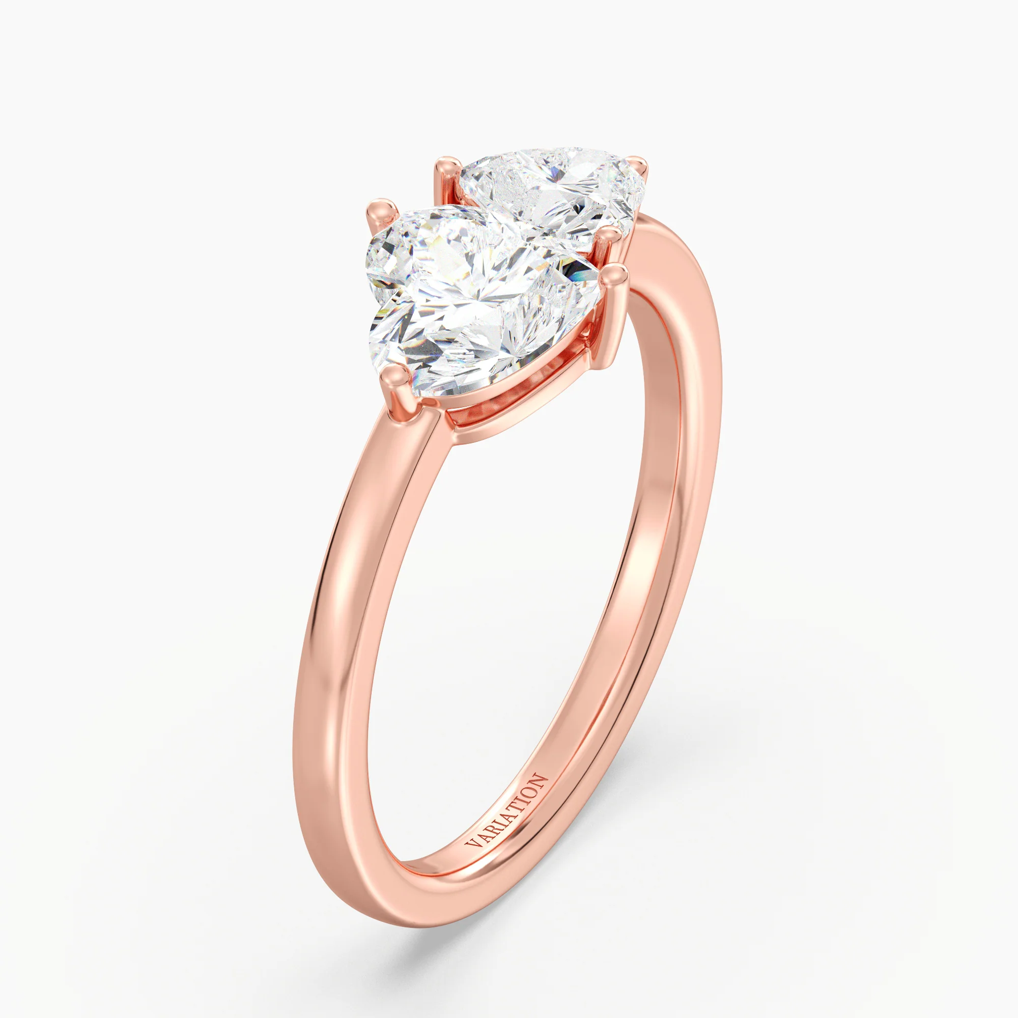 Heart Cut Lab Grown Diamond Toi et Moi Ring in 18K Gold - Image 7