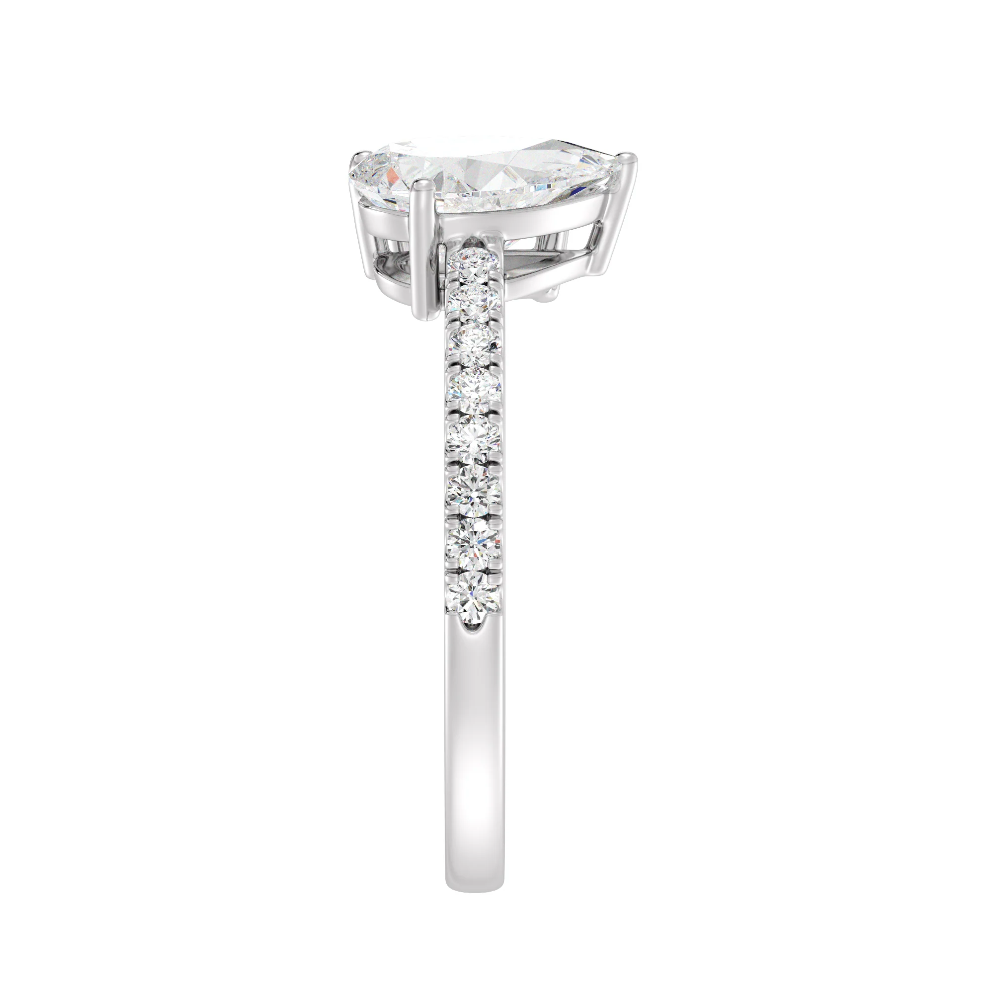 Pear and Cushion Cut Lab Grown Diamond Toi et Moi Ring in 18K Gold - Image 14