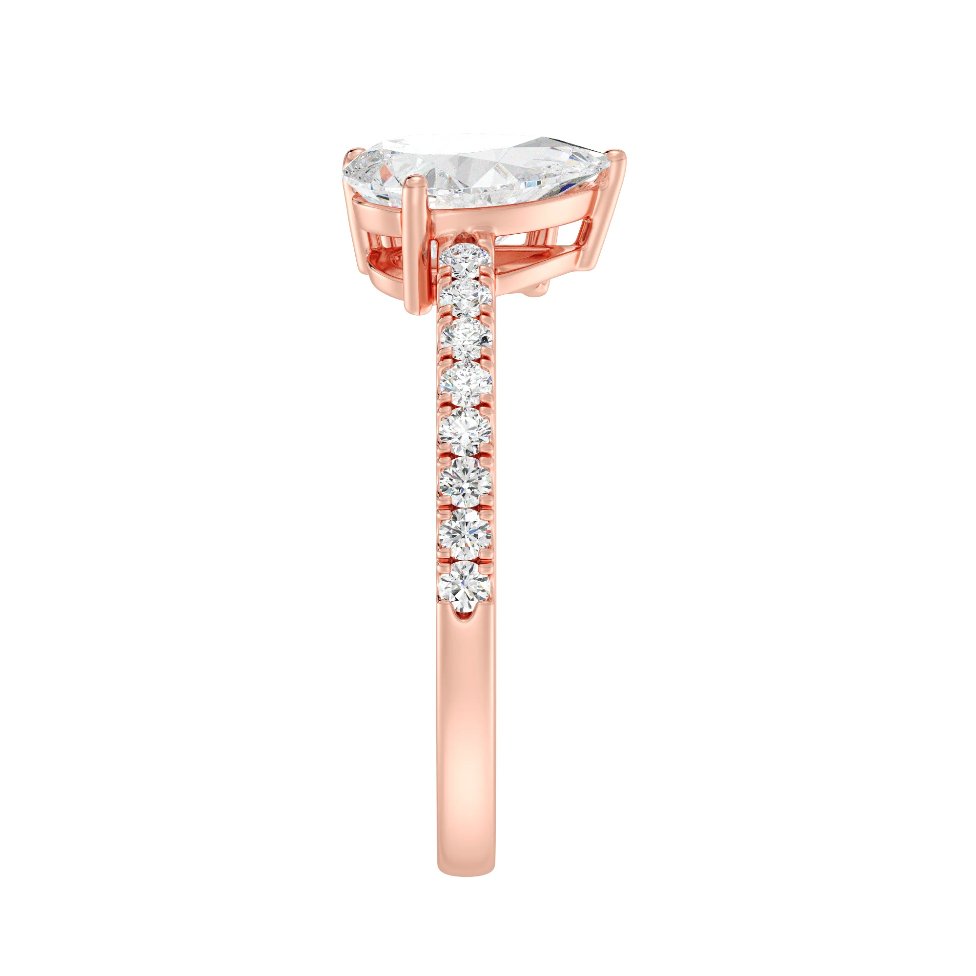 Pear and Cushion Cut Lab Grown Diamond Toi et Moi Ring in 18K Gold - Image 9
